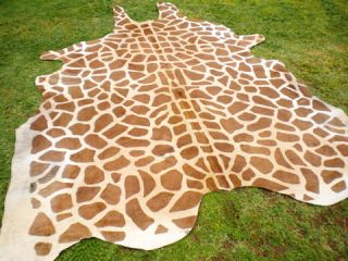 Giraffe Print Printed Cowhide Skin Rug Cow Hide Giraffe DC3233