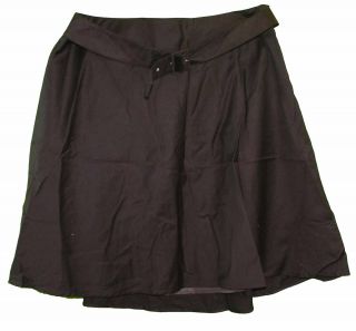 George sz 14 Womens Dark Brown Cotton Full Skirt with belt KN33