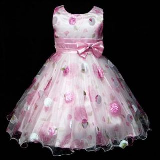 US1MONP3211 8 Christmas Wedding Gorgeous Pink Fancy Girls Dress Size 3