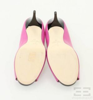 Giuseppe Zanotti Fuchsia Pink Leather Peep Toe Heels Size 38 New