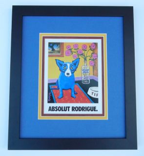 Absolut Rodrigue Framed George Rodrigue Blue Dog