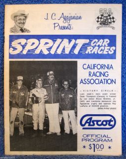 Racing Program Ascot Park 1979 Cra Sprint Car Gardena CA