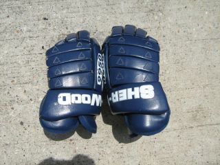 Sherwood 9950 Pro Stock 15 5 Leather Gloves Navy Blue 012 Oilers