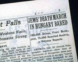 Jewish Holocaust Hungary Jews Death March Battle of The BULGE1944 WWII