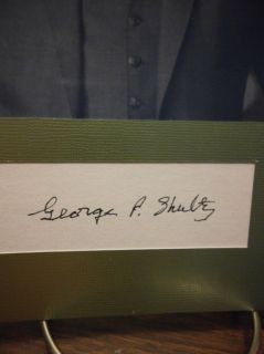 George Shultz Autograph Sec of State Display Signed Signature COA