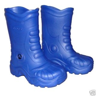 Crocs Georgie Rain Snow Boots Blue Boy Men M 4 w 6 New
