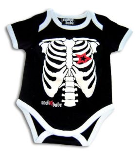 Glow in The Dark Skeleton Black Baby Suit Shirt 12M