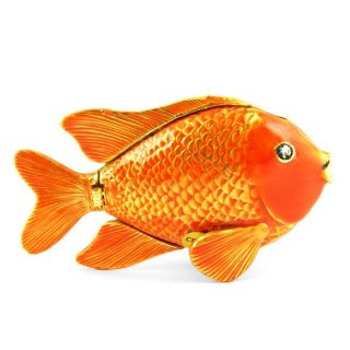 Objet DArt Release 144 Garibaldi Gold Fish Jeweled Trinket Box