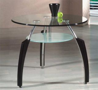 Asian Cuba Contemporary Round Glass End Table Modern