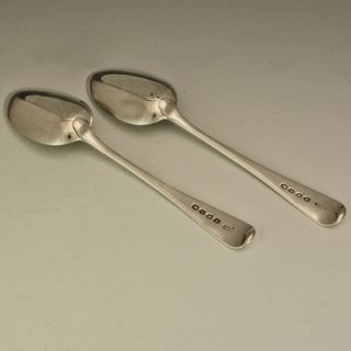 SILVER DESSERT SPOONS 1841 George William Adams ~ Two Old English