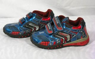 GEOX SPORT respira little boys blue red velcro sneakers casual shoes 5