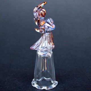 Angel Hand Blown Glass Thimble Crystal Gold Figurine
