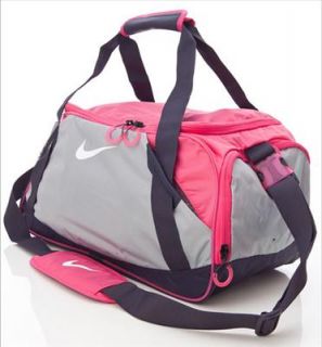 Nike Varsity Girl Duffle Gym Bag Gray Pink Fast SHIP