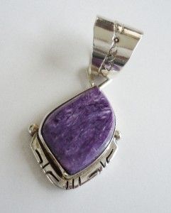 signed gary g sterling silver charoite pendant