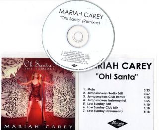 Mariah Carey Oh Santa RARE 7TRK UK Promo CD Jump Smokers Low Sunday