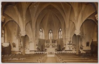 RPPC St Marys Church Gloucester City New Jersey Interior 1909