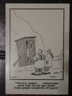 Far Side Gary Larson Comic Outhouse Postcard Ice Age 1985