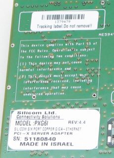 Silicom PXG6I 6 Port Copper Gigabit Ethernet PCI x Server Adapter