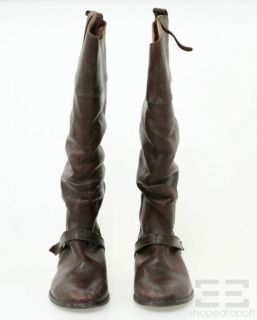 Golden GOOSE Dark Brown Leather Pull on Boot New in Box Size 39