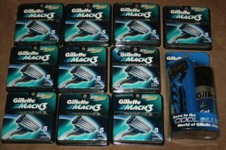 52 Gillette Mach3 Razor Blades Cartridges Refills Fits Turbo M3 Power