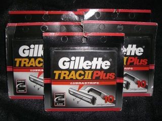 Packs 50 Gillette Trac II Plus Refill Blades SEALED