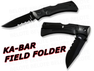Ka Bar Knives KaBar MULE Folder Serrated Edge w/ Sheath 3051