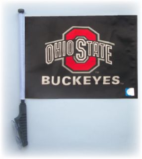 Ohio State Buckeyes Golf Cart Flag EZ Stick on Off Suction Cup Bracket