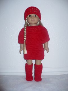 LOOK RED Outfit with GOGO BOOTS for American Girl or similar doll
