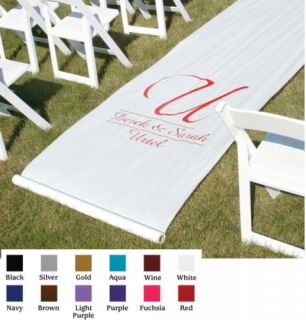 Personalized Custom Color Initial Wedding Aisle Runner