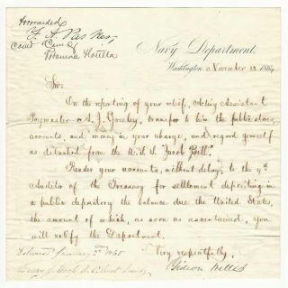 Gideon Welles Civil War Secretary of Navy Antique Autograph Signed
