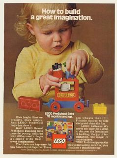 1977 Lego Preschool Building Sets Girl Train Print Ad