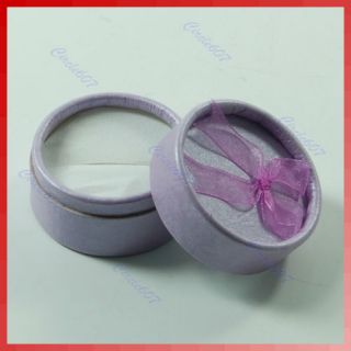  Small Round Jewellery Gift Package Ring Hard Boxes Case Purple