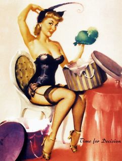 Gil Elvgren 601 Time for Decision Corset Hats