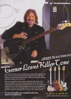 Lakland Geezer Butler Black Sabbath Bass Guitar Print Ad