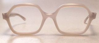 Vintage 1960s Eyeglasses White Plastic Eye Glasses Frames Made in