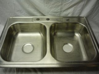 Glacier Bay Top Mount 32 7/8 in. x 21 7/8 in. Double Bowl Kitchen Sink