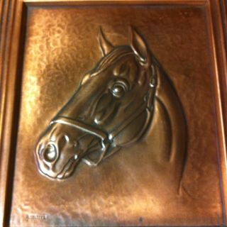 Gilles Stamped Copper Horse Head Art Nice Albert Gilles