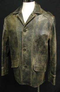 Vintage Gordon & Ferguson Brown Distressed Heavy Leather Mens Jacket