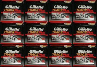 200 Gillette Trac II 2 Plus Razor Blades Cartridges Refills Shaver