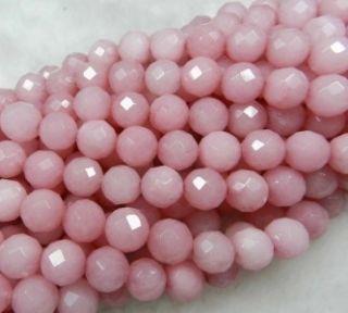 8mm Faceted Pink Morganite Round Gemstone Loose Beads 15