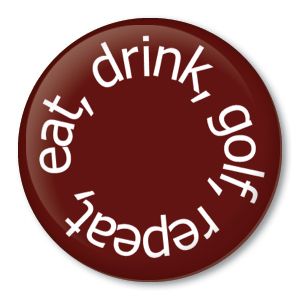 Eat Drink Golf Repeat Funny Golfer Gift Pin Ball Clubs