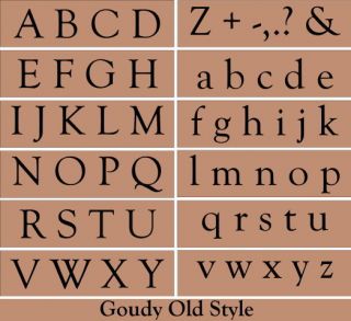 Primitive Stencil Alphabet Goudy Old Style Letters Upper and Matching