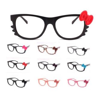 Fun Sytlish New Hello Kitty Bow Style Glasses Frame Black