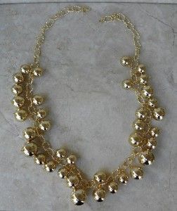 Kenneth Jay Lane Couture Jumbo Gold Ball Necklace New