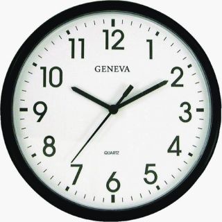 Black Elgin Quartz Wall Clock by Geneva Clock Co 3938EG