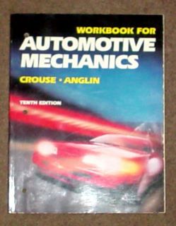 Glencoe Automotive Mechanics Workbook Auto Shop Car Repair Mechanic