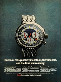 1971 Ad Bulova Watch Co Chronograph C Men Watches