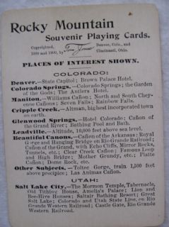 Rocky Mountain Souvenir Playing Cards 1899 Tom Jones Denver Colo