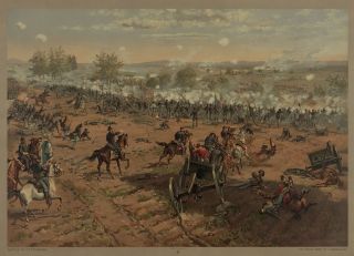 Battle of Gettysburg Civil War Fighting Sword Flag Uniform 13x19 Print