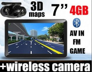 GPS 4GB Car Navigation Bluetooth Wireless Reverse Camera New 7 inches